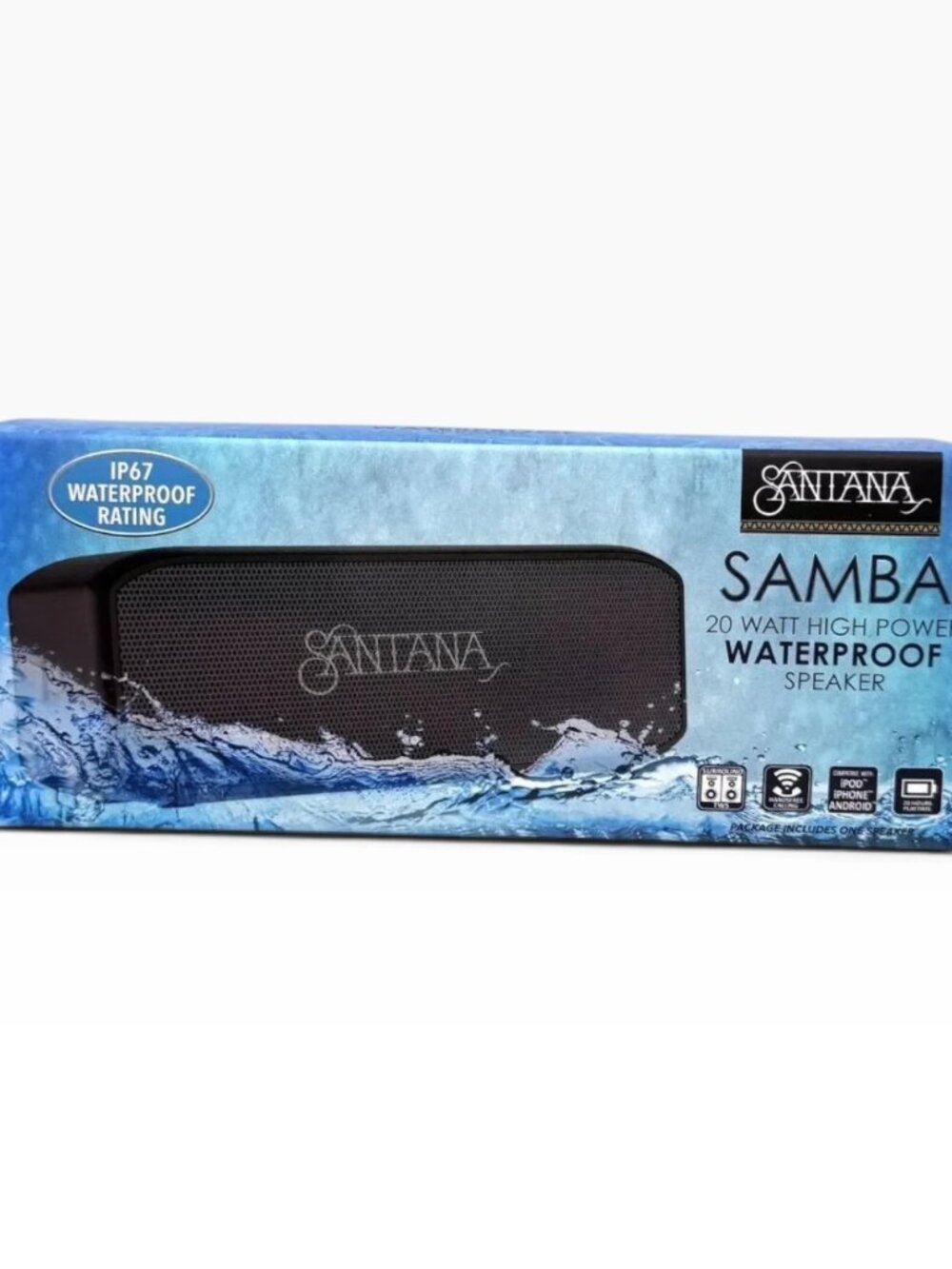 SANTANA SAMBA 20W BLUETOOTH SPEAKER WATERPROOF HIGH POWER BLACK NEW